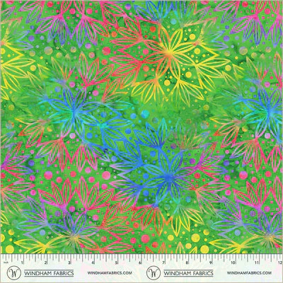 108" Quilt Back Full Bloom Emerald Cotton Wideback Fabric per yard