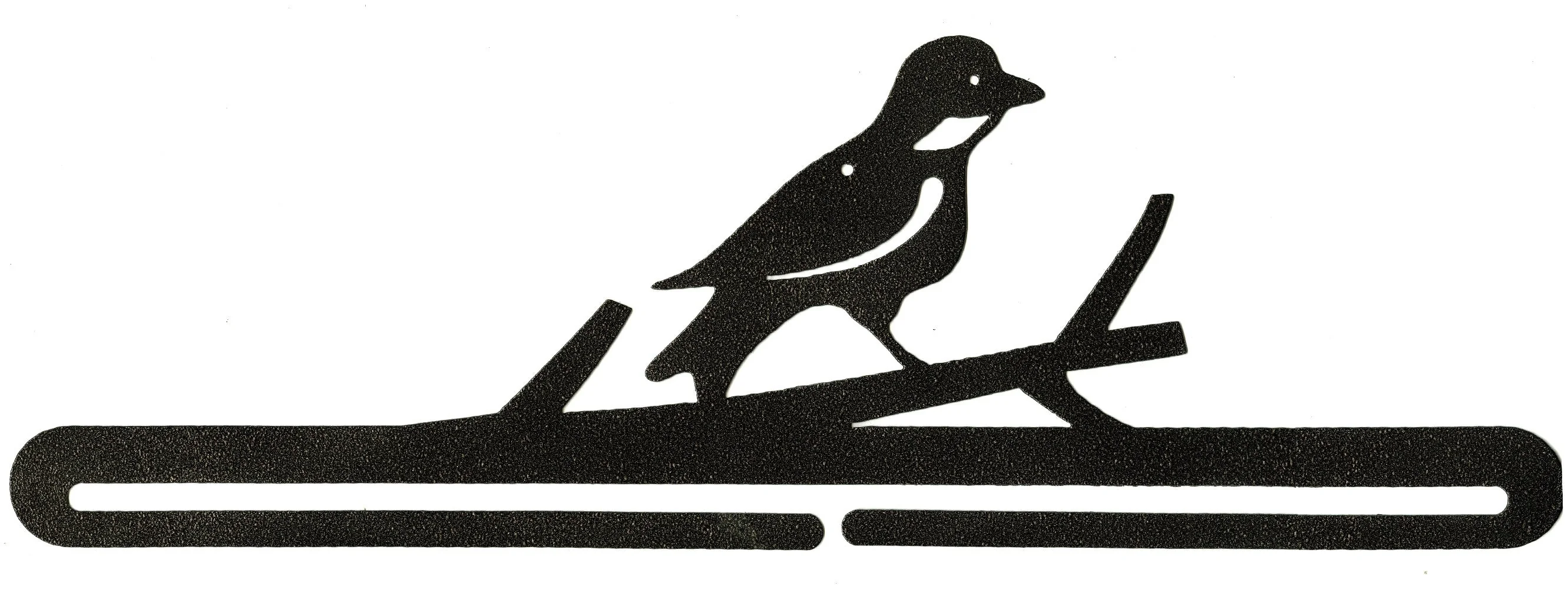 18in Split Bottom Holder Bird On A Branch Charcoal