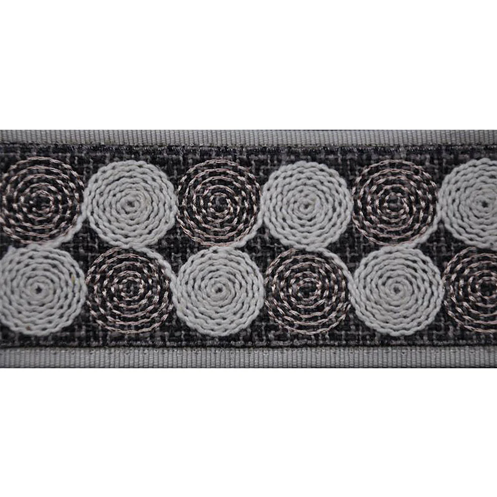 2 3/8-inch Decorative Woven Trim Tape – Circle Pattern – 5 Yard Roll | Style BR-7591