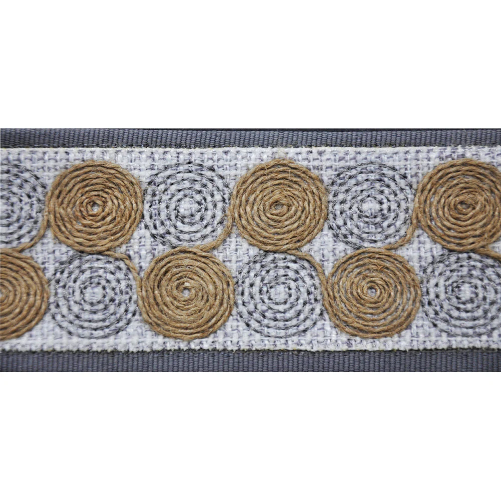2 3/8-inch Decorative Woven Trim Tape – Circle Pattern – 5 Yard Roll | Style BR-7591 - Image 2