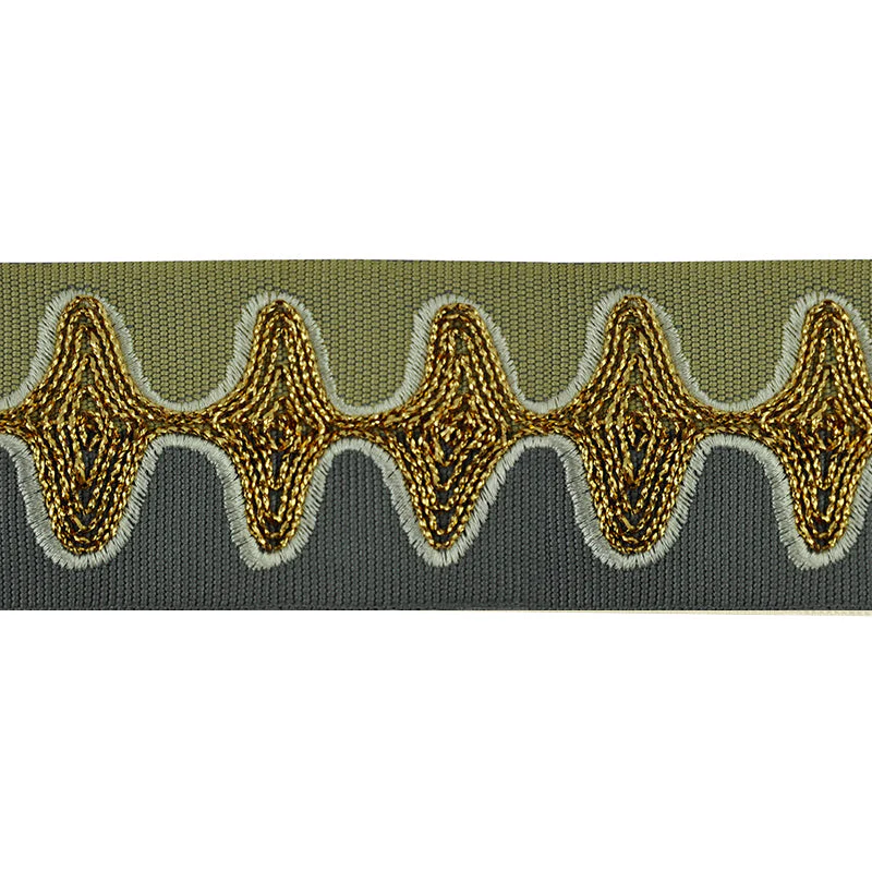2-inch Decorative Bose Waves Embroidered Trim Tape – 5 Yard Roll | Style BR-7533