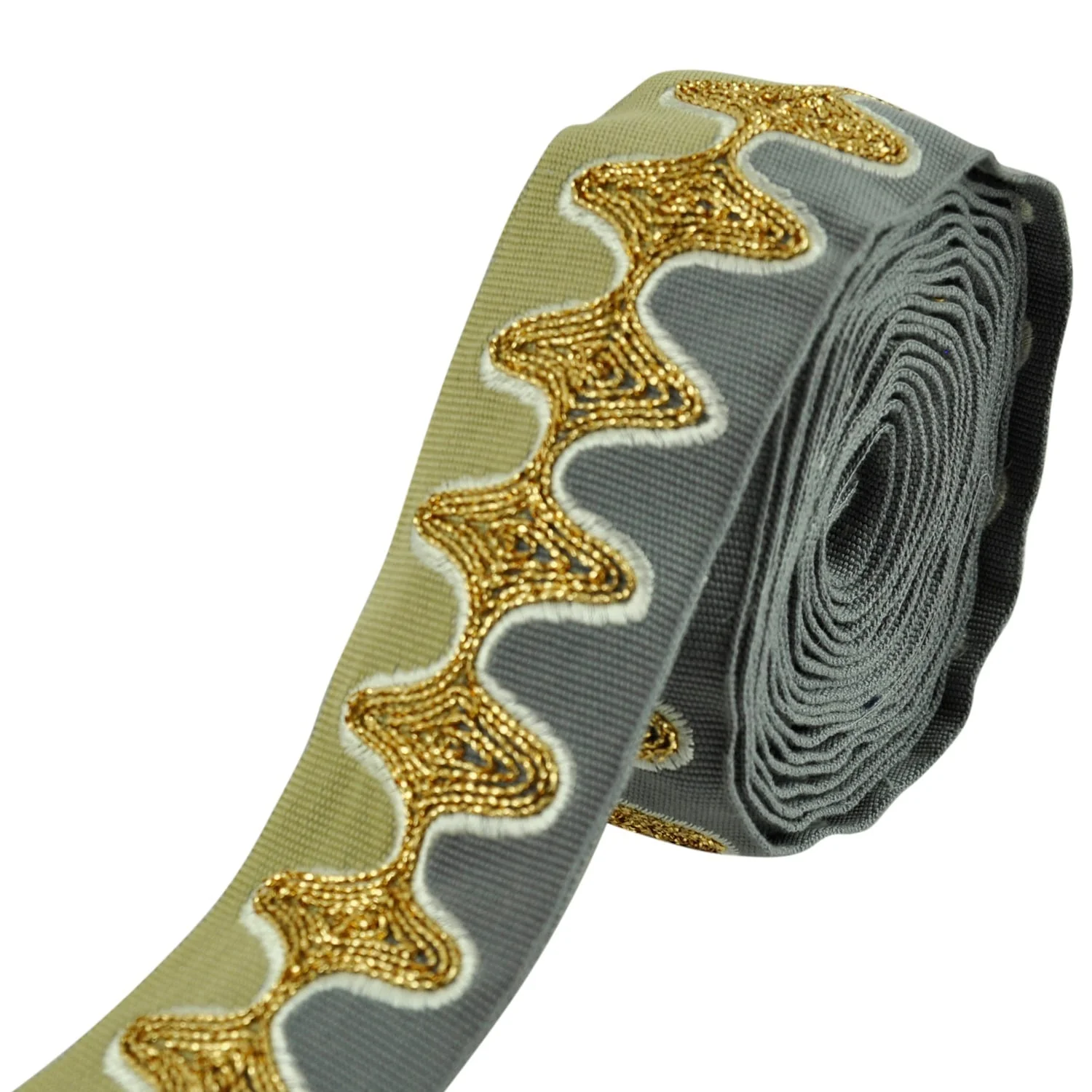 2-inch Decorative Bose Waves Embroidered Trim Tape – 5 Yard Roll | Style BR-7533 - Image 2