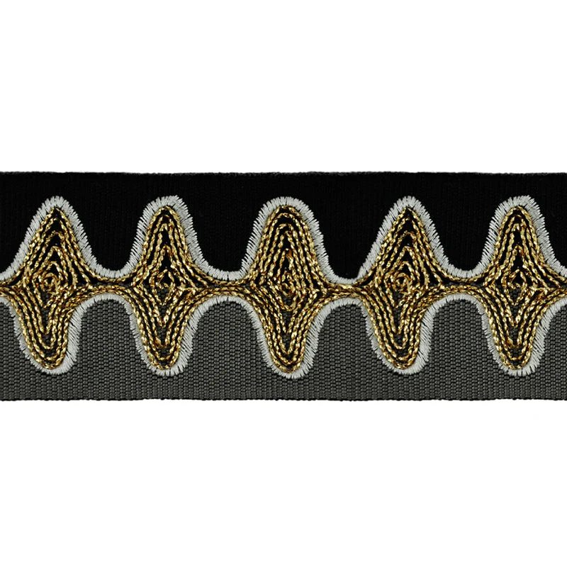 2-inch Decorative Bose Waves Embroidered Trim Tape – 5 Yard Roll | Style BR-7533 - Image 3