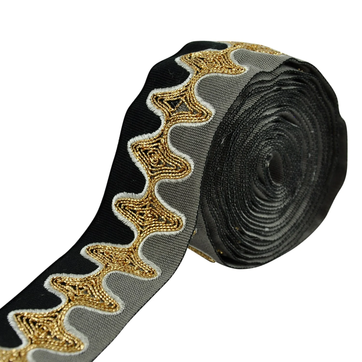 2-inch Decorative Bose Waves Embroidered Trim Tape – 5 Yard Roll | Style BR-7533 - Image 4