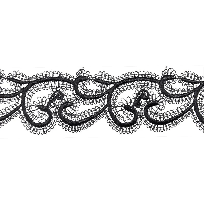 3/4-inch Black Venise Lace Trim – Yard Roll | Style BV-196
