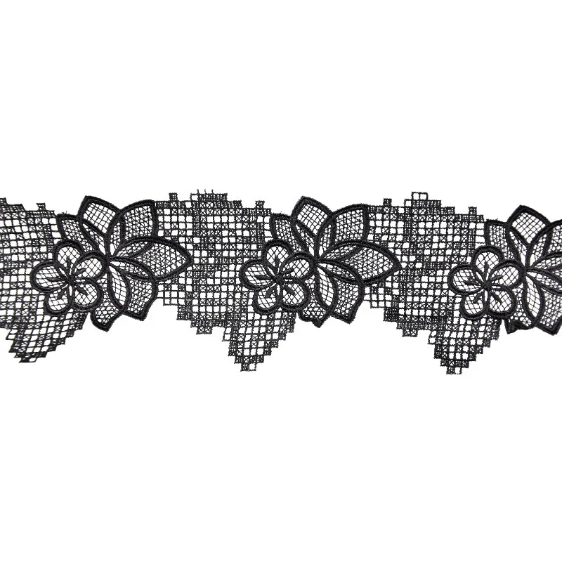 3-inch Black Venise Lace Trim – 5 Yard Roll | Style BV-189