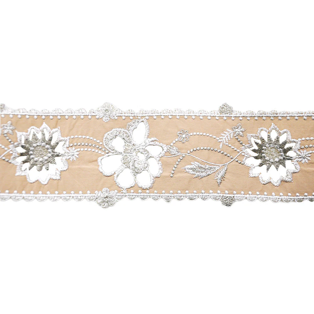 3-inch Floral Lace Trim Tape – 5 Yard Roll | Style BR-7556 - Image 2