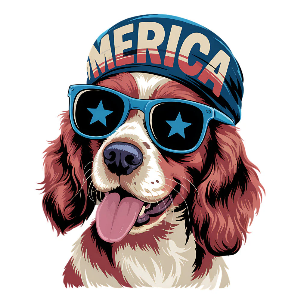4th of July Dog Fabric Panel 21