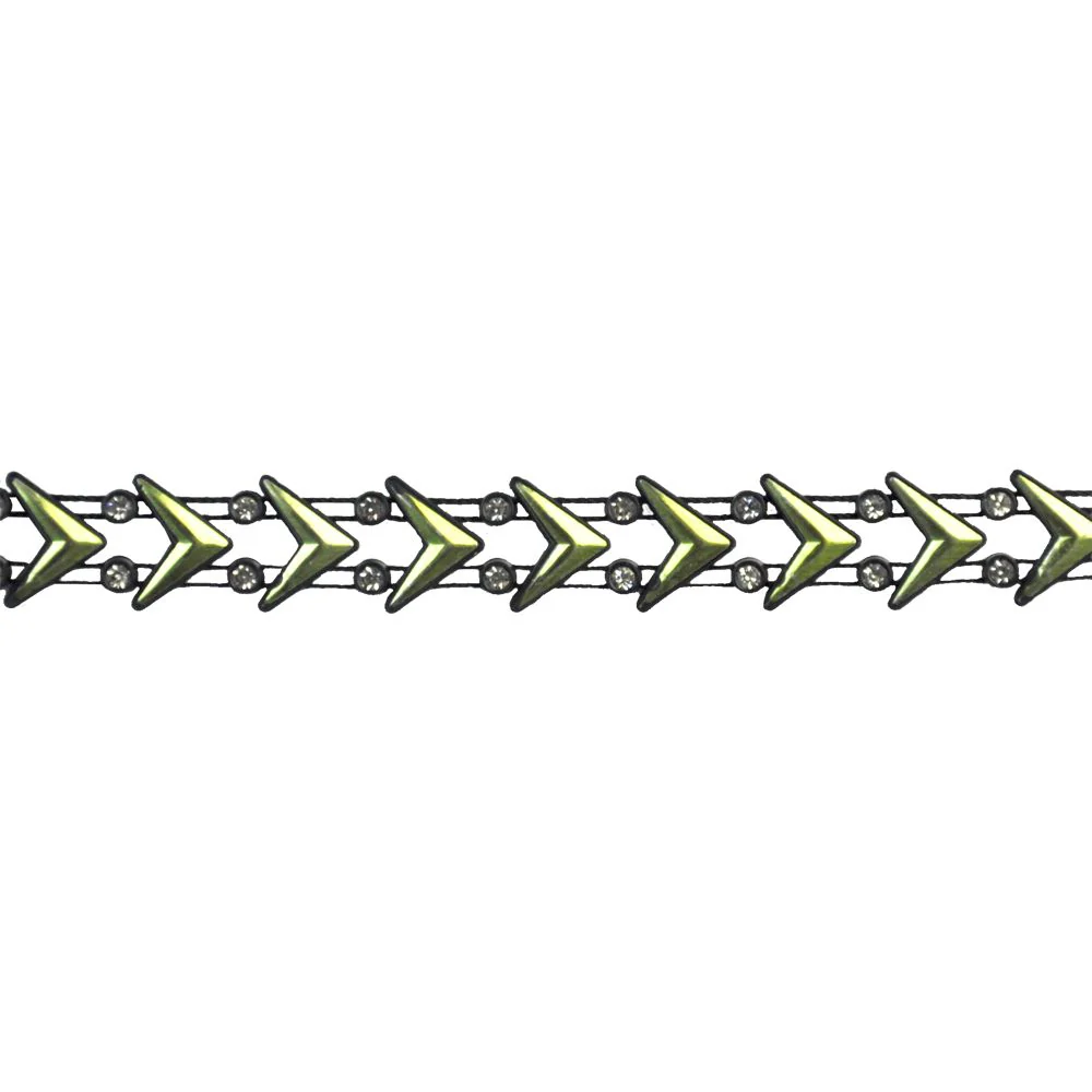 5/8" Rhinestone Arrow Trim – 5-Yards Geometric Crystal Chain Trim – DIY, Bridal & Fashion Embellishment - Image 2