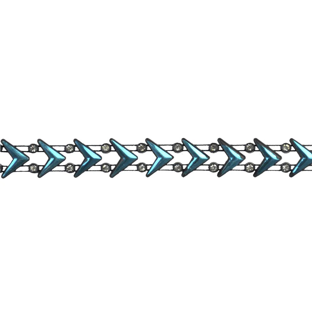 5/8" Rhinestone Arrow Trim – 5-Yards Geometric Crystal Chain Trim – DIY, Bridal & Fashion Embellishment - Image 3