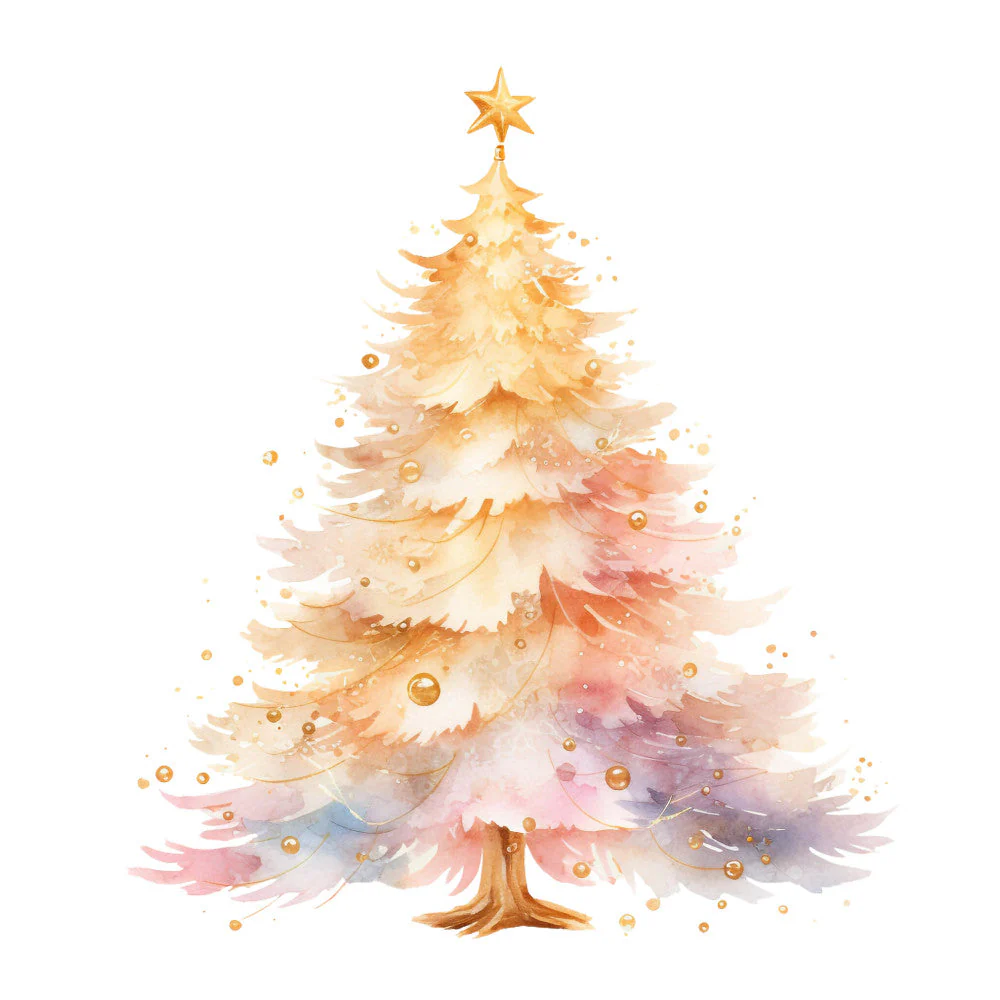 A Golden Christmas Fabric Panel 24