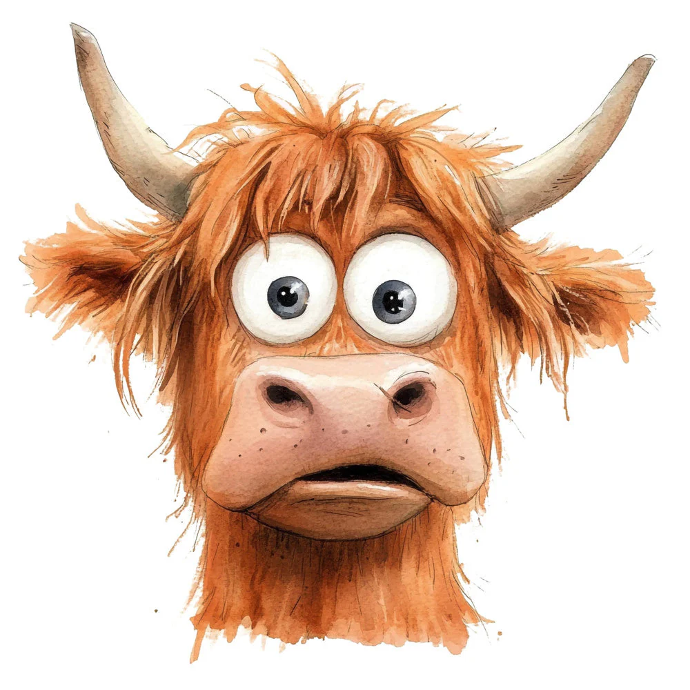 Adorable Highland Cow Fabric Panel 15