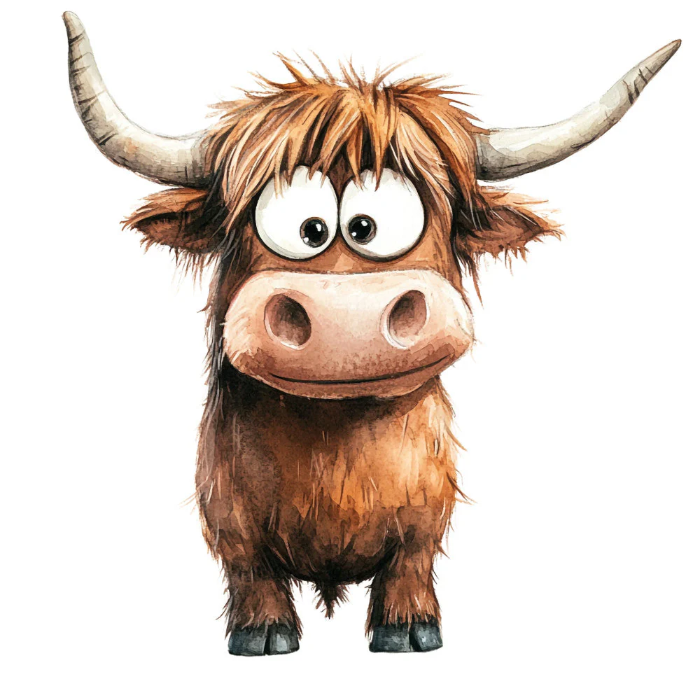 Adorable Highland Cow Fabric Panel 6