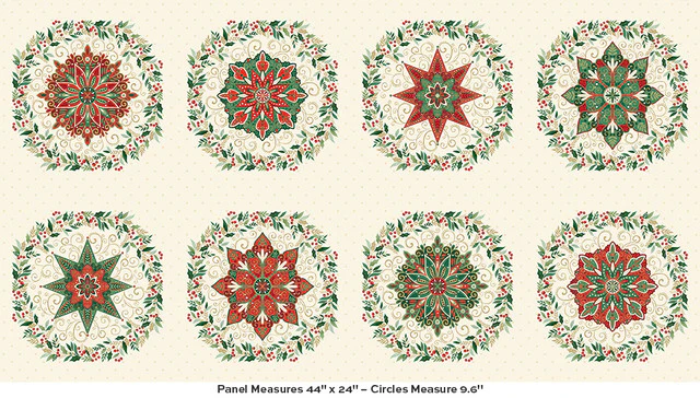 Adorn Circles Cream Cotton Fabric 44" x 24" Panel