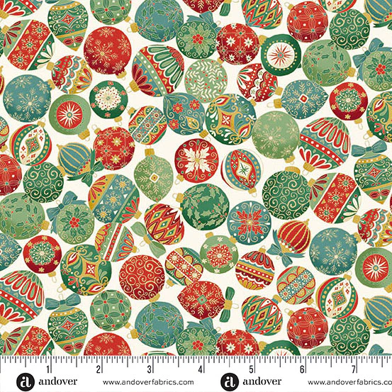Adorn Ornament Cream 44"/45" Cotton Fabric Per Yard