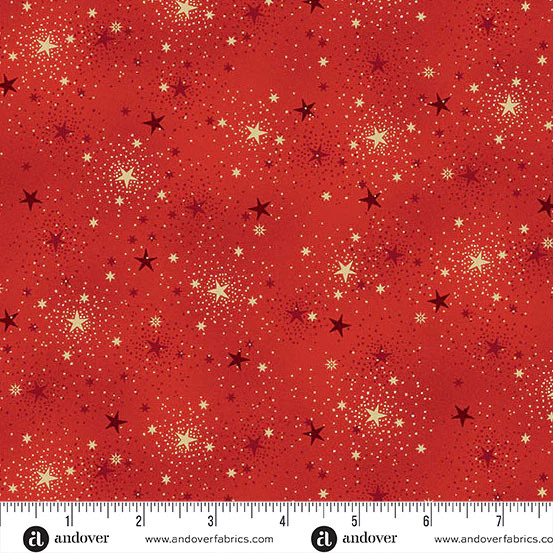 Adorn Sparkle Red 44"/45" Cotton Fabric Per Yard