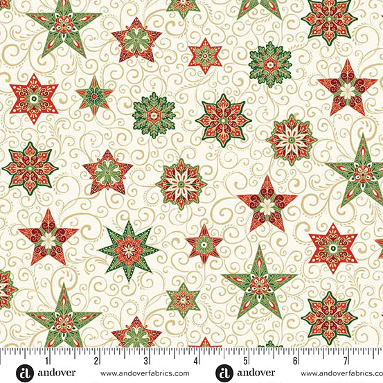 Adorn Star Cream 44"/45" Cotton Fabric Per Yard