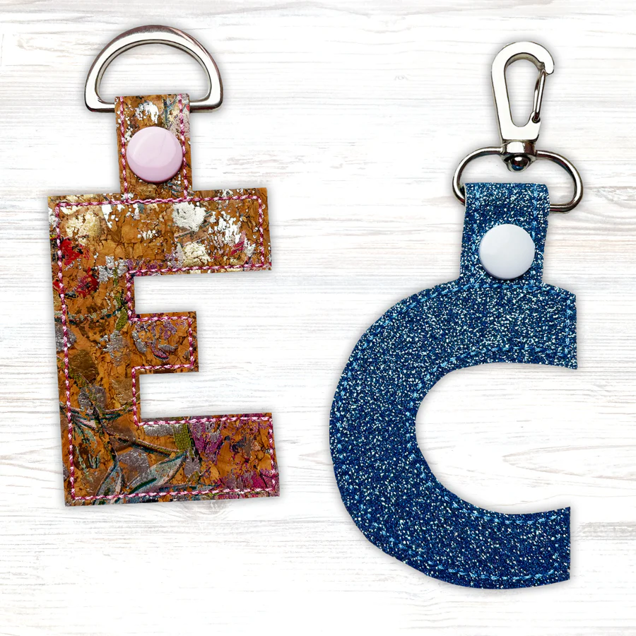 Alphabet Charms + Keychains In the Hoop Machine Embroidery Design Pickle Pie Designs - Image 3