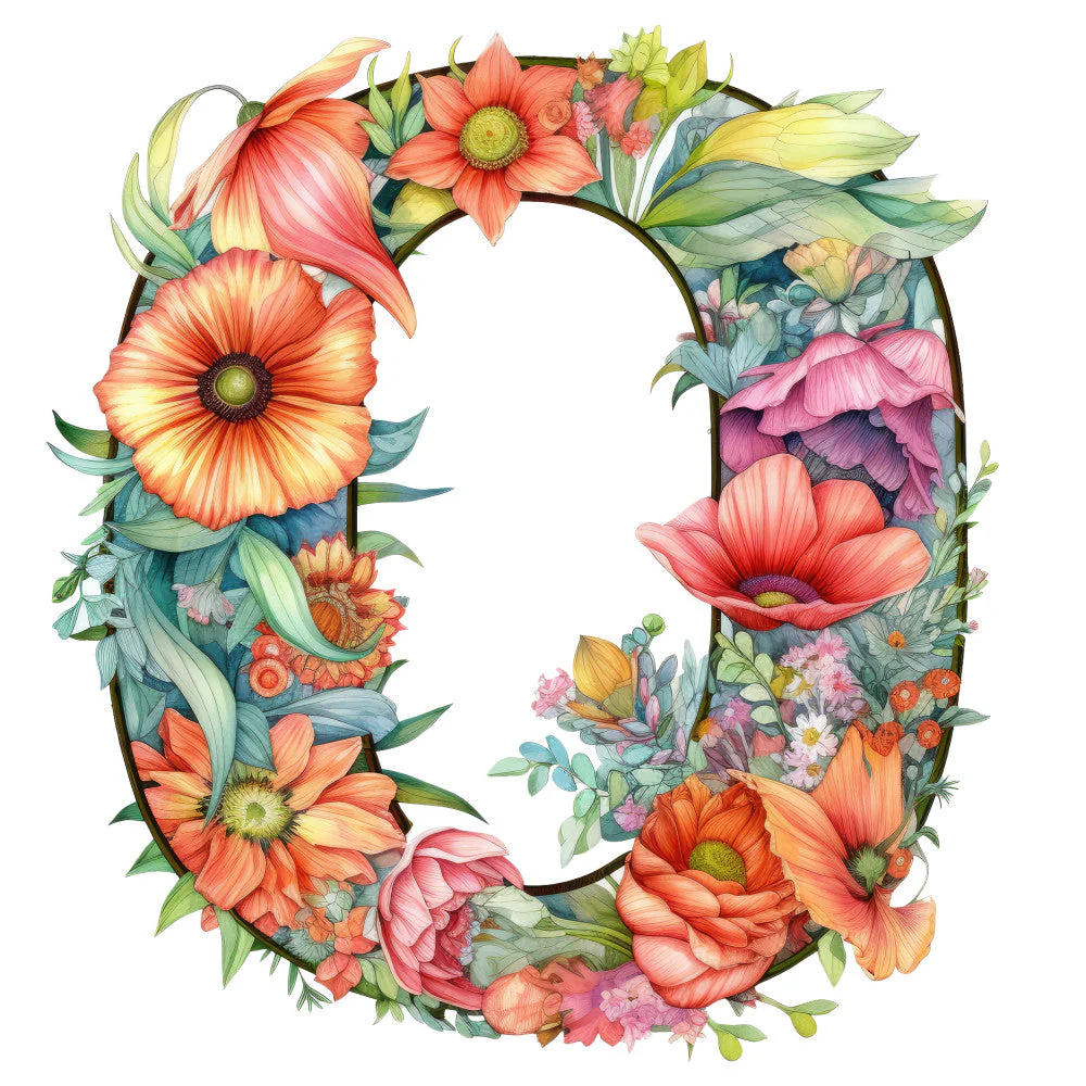 Alphabet Flowers Fabric Panel 11