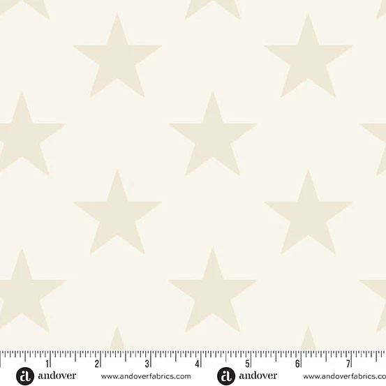 Andover Fabrics Americana Large Star Cream 108" Cotton Wideback Fabric per yard
