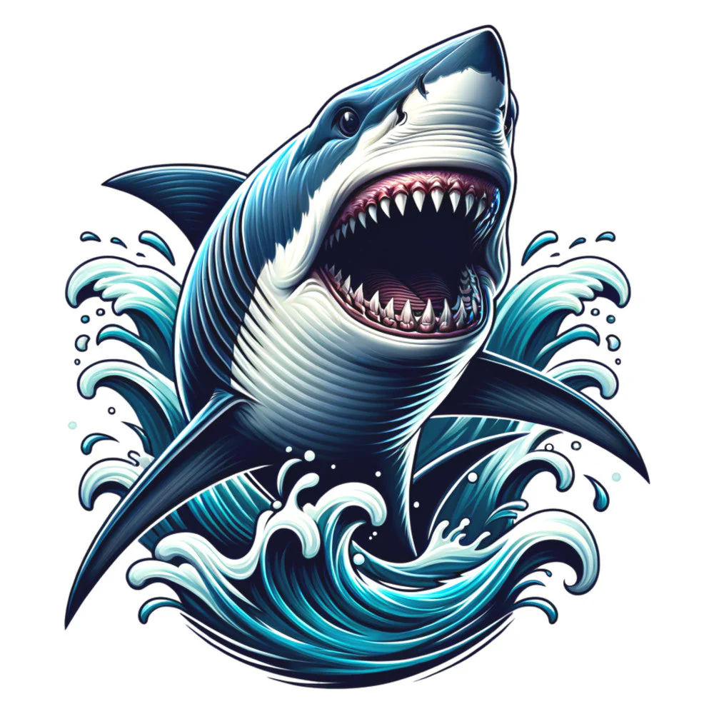 Angry Shark Fabric Panel 11