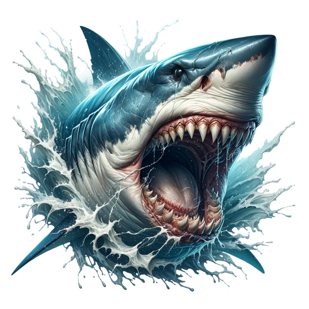 Angry Shark Fabric Panel 7
