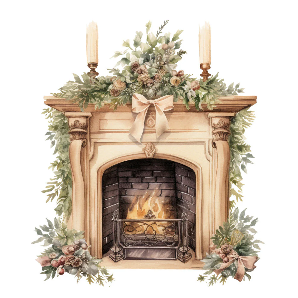 Antique Christmas Fabric Panel 16