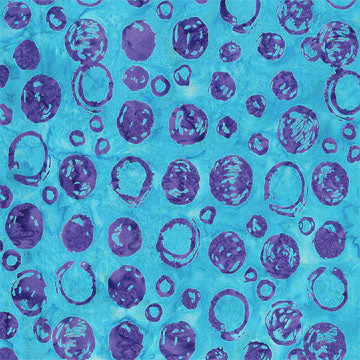 Aqua Bubble Celebration Cotton 44/45 Fabric Per Yard