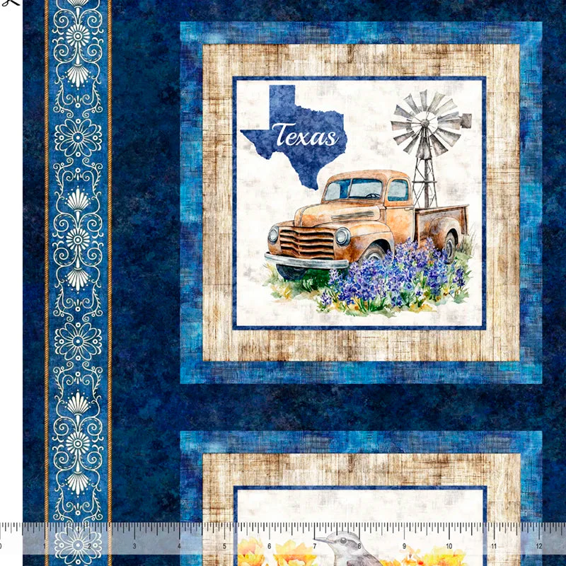 ATXSH Minky Texas Icons Picture Patches Navy 44"/45" Fabric Per Yard - Image 3