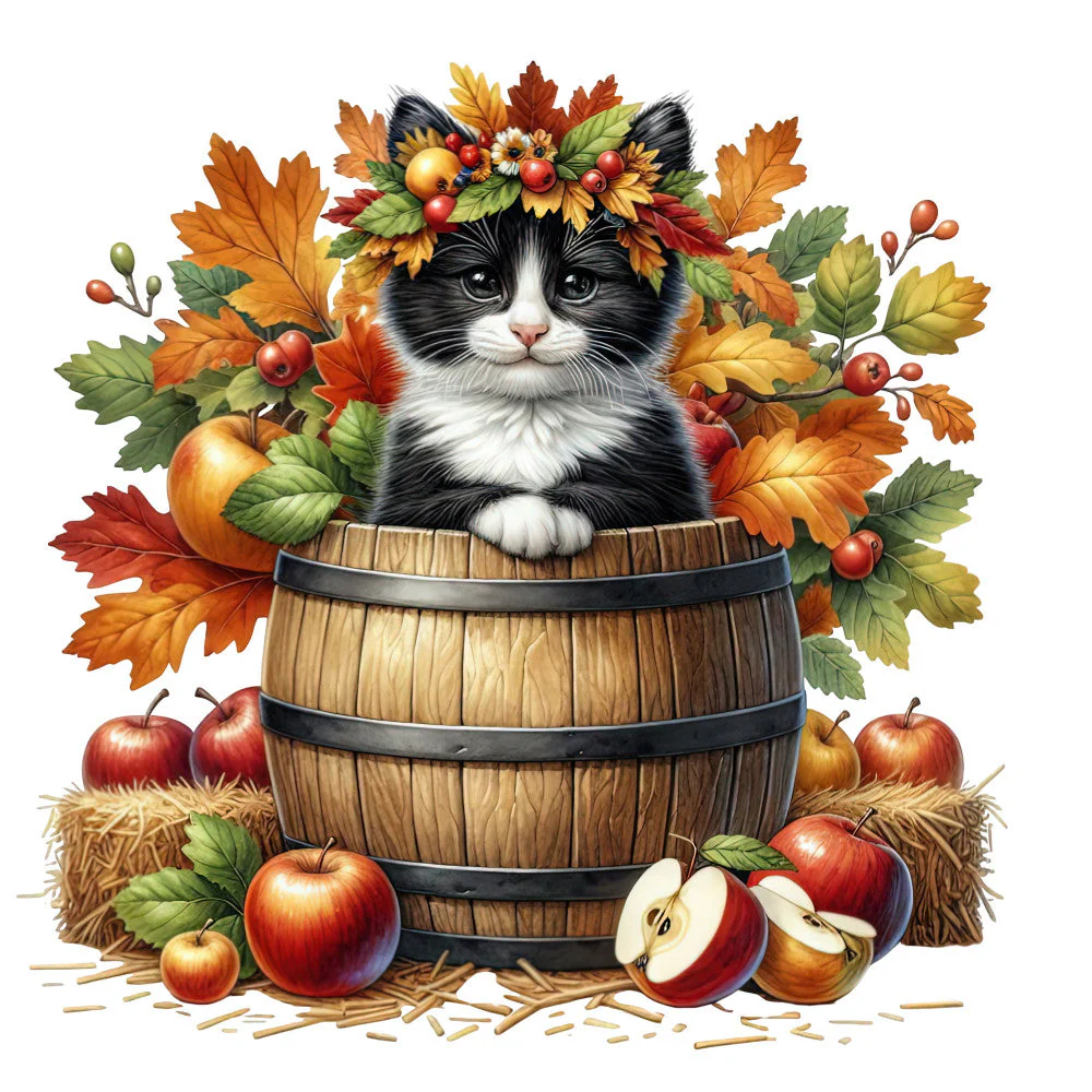 Autumn Cats Fabric Panel 37