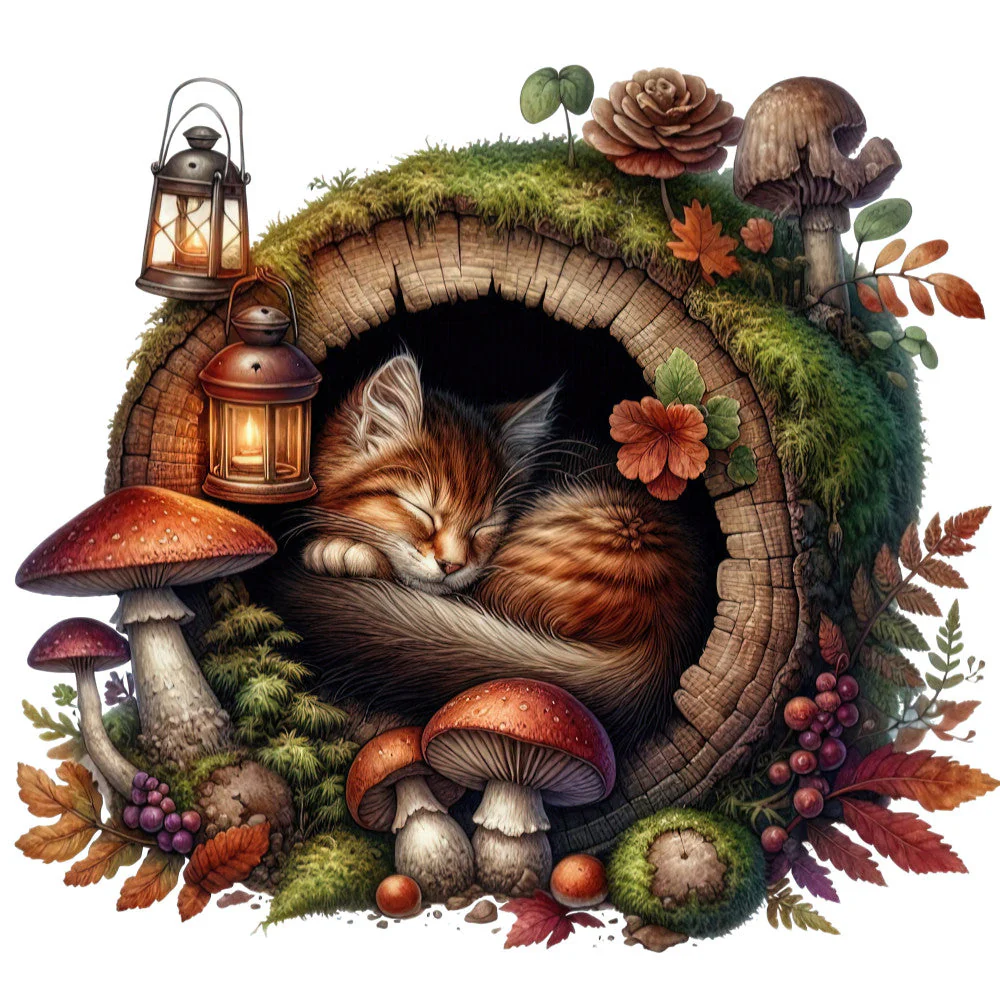 Autumn Cats Fabric Panel 43