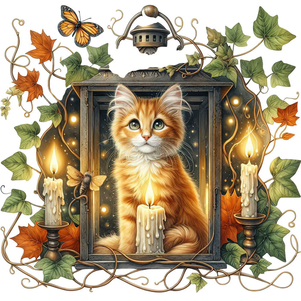 Autumn Cats Fabric Panel 44