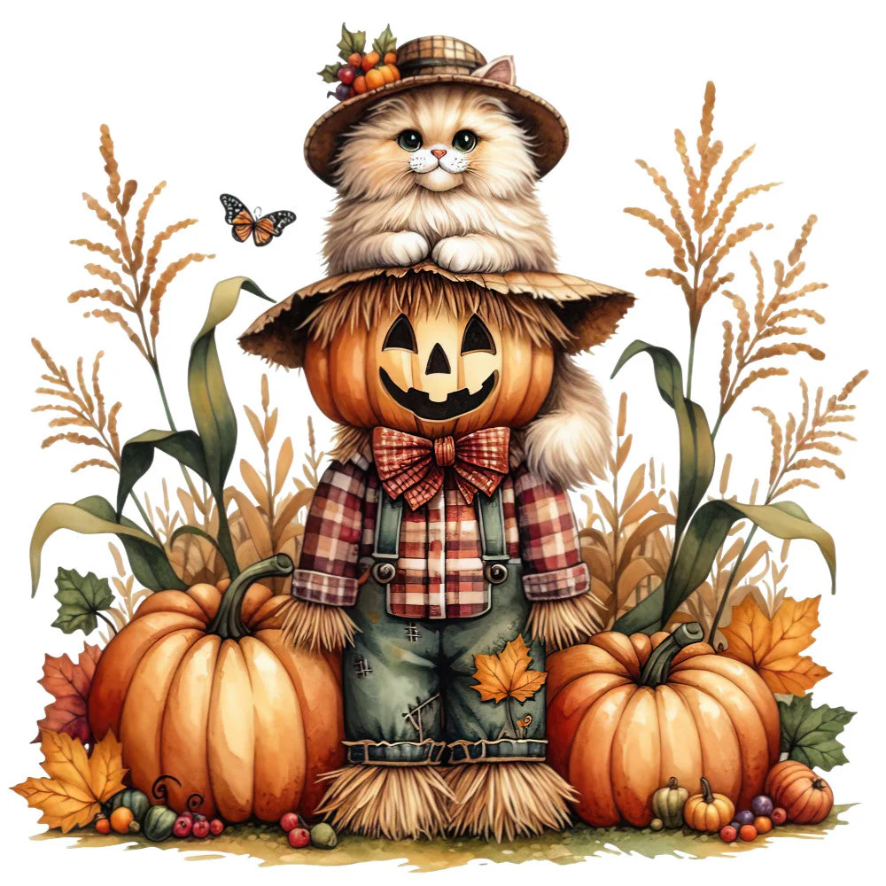 Autumn Cats Fabric Panel 52