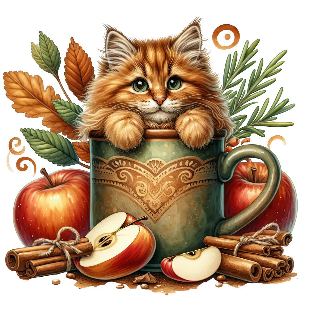 Autumn Cats Fabric Panel 57