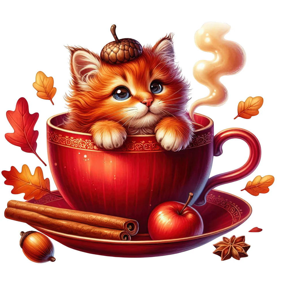 Autumn Cats Fabric Panel 83
