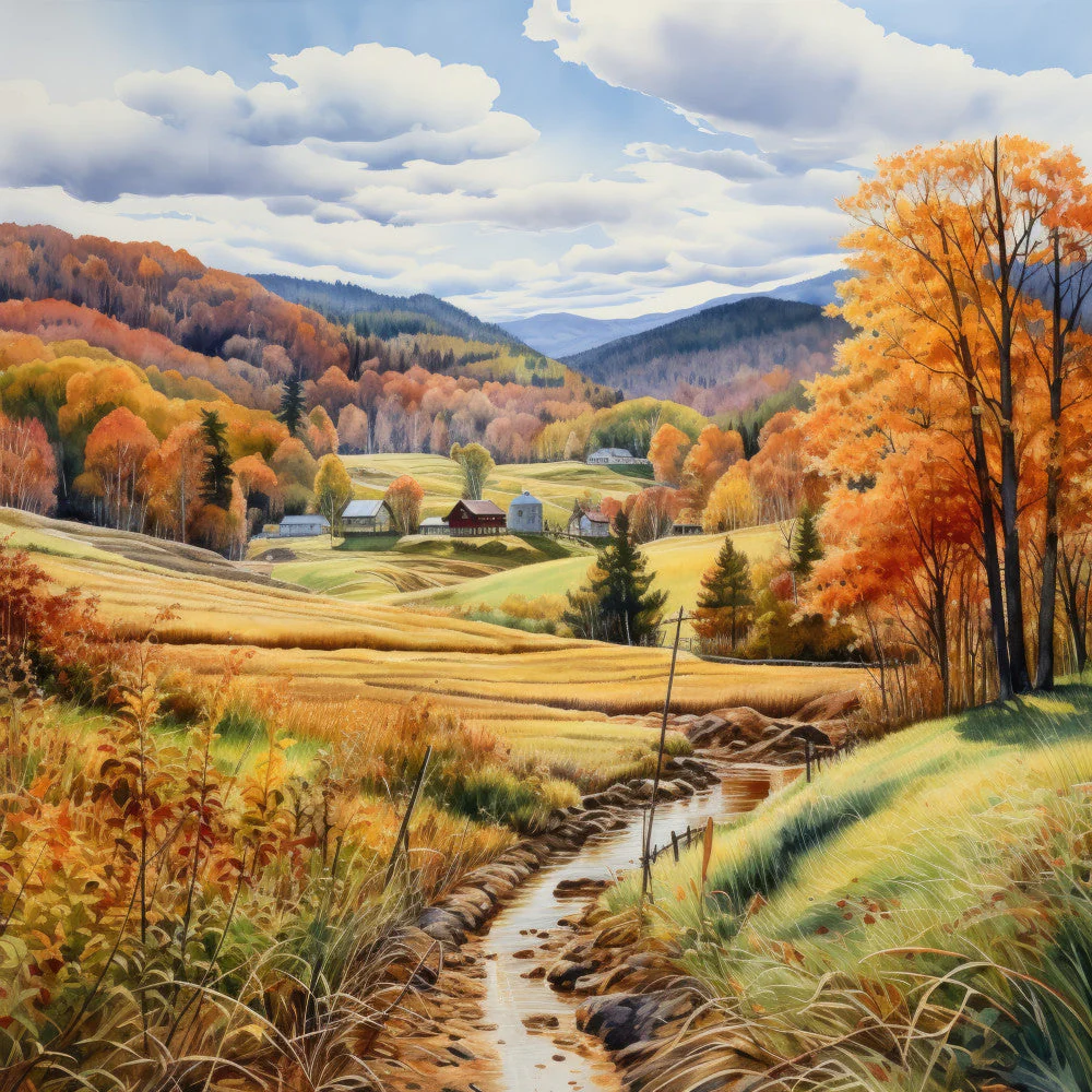 Autumn In Vermont Fabric Panel 16