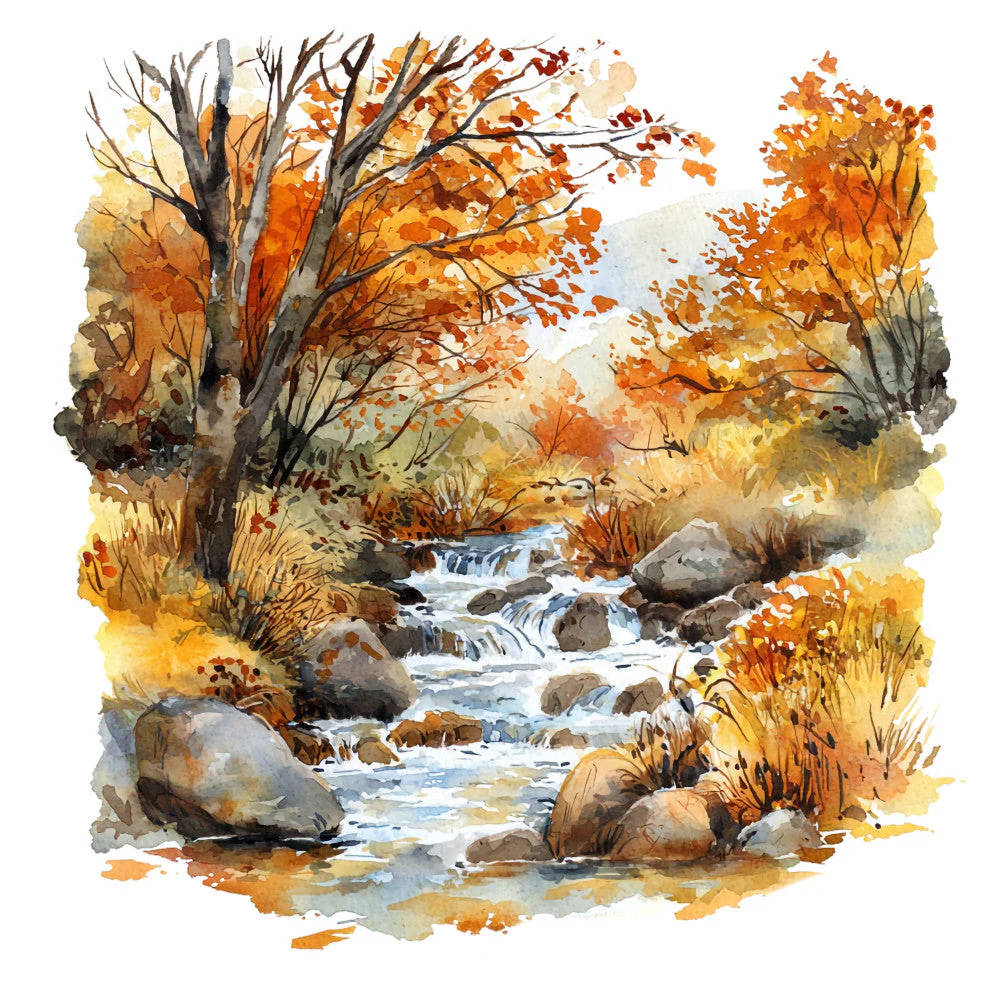 Autumn Landscape Fabric Panel 15