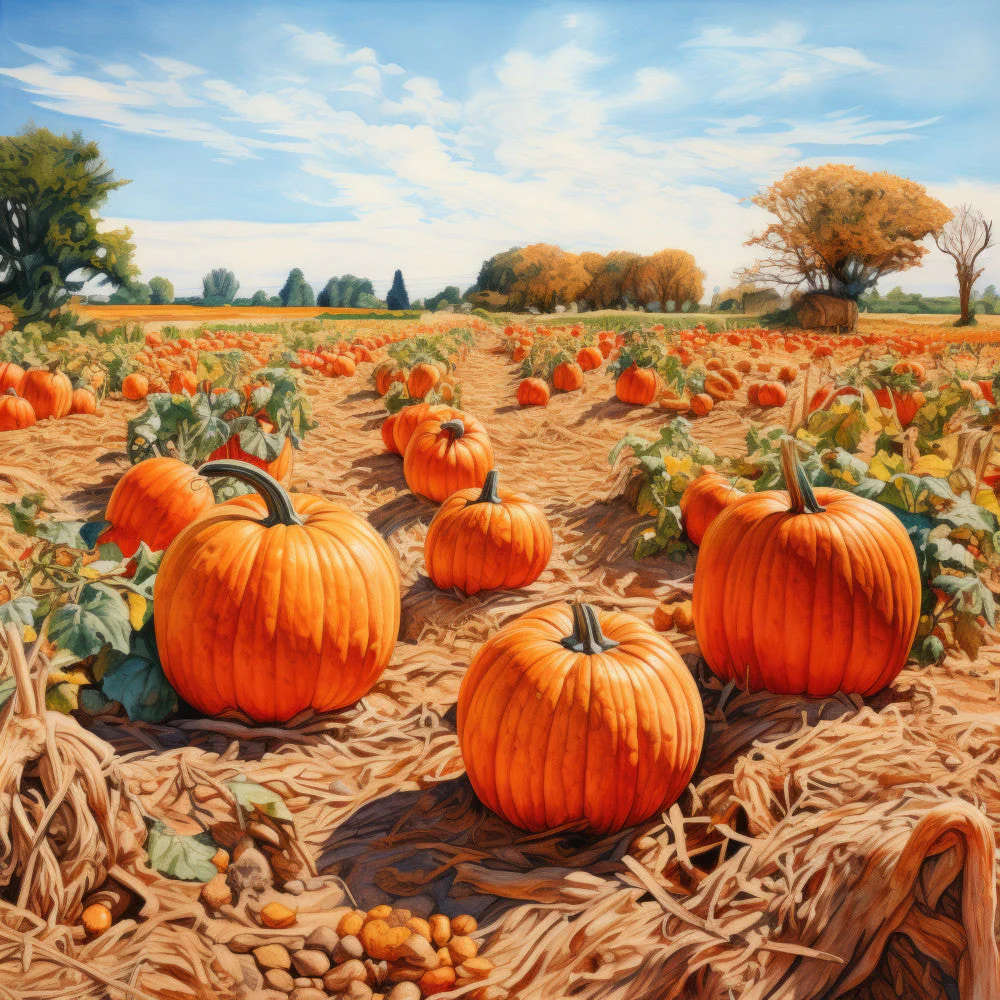 Autumn Pumpkin Patch Fabric Panel 17
