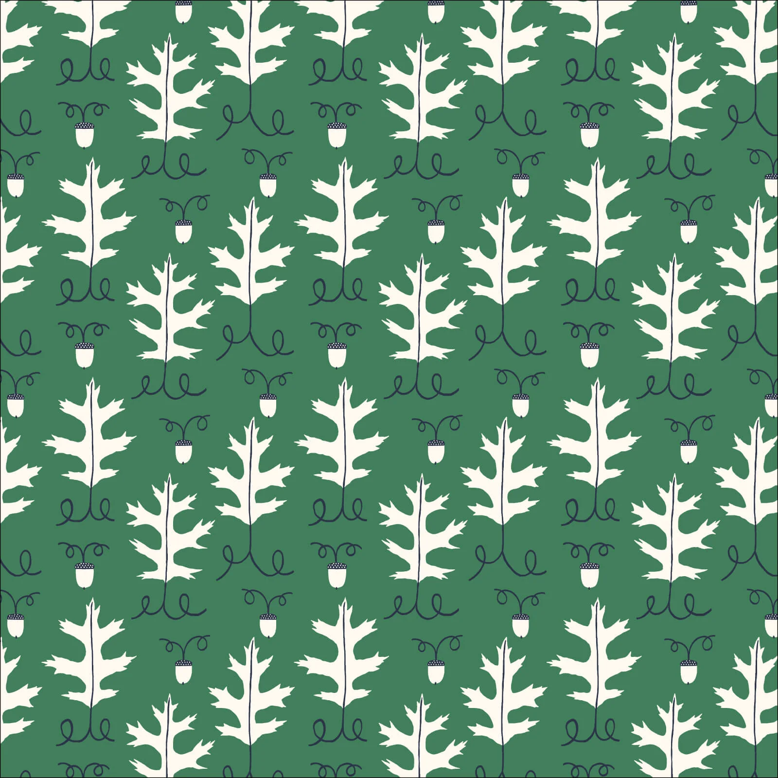 Autumn Walk - Mid-Century Acorn 44" / 45" Fabric Per Yard
