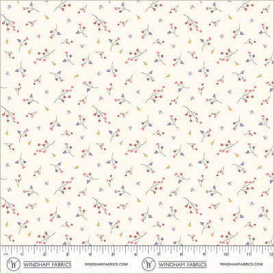 Aviva Sprig Ivory Cotton 44"/45" Fabric Per Yard