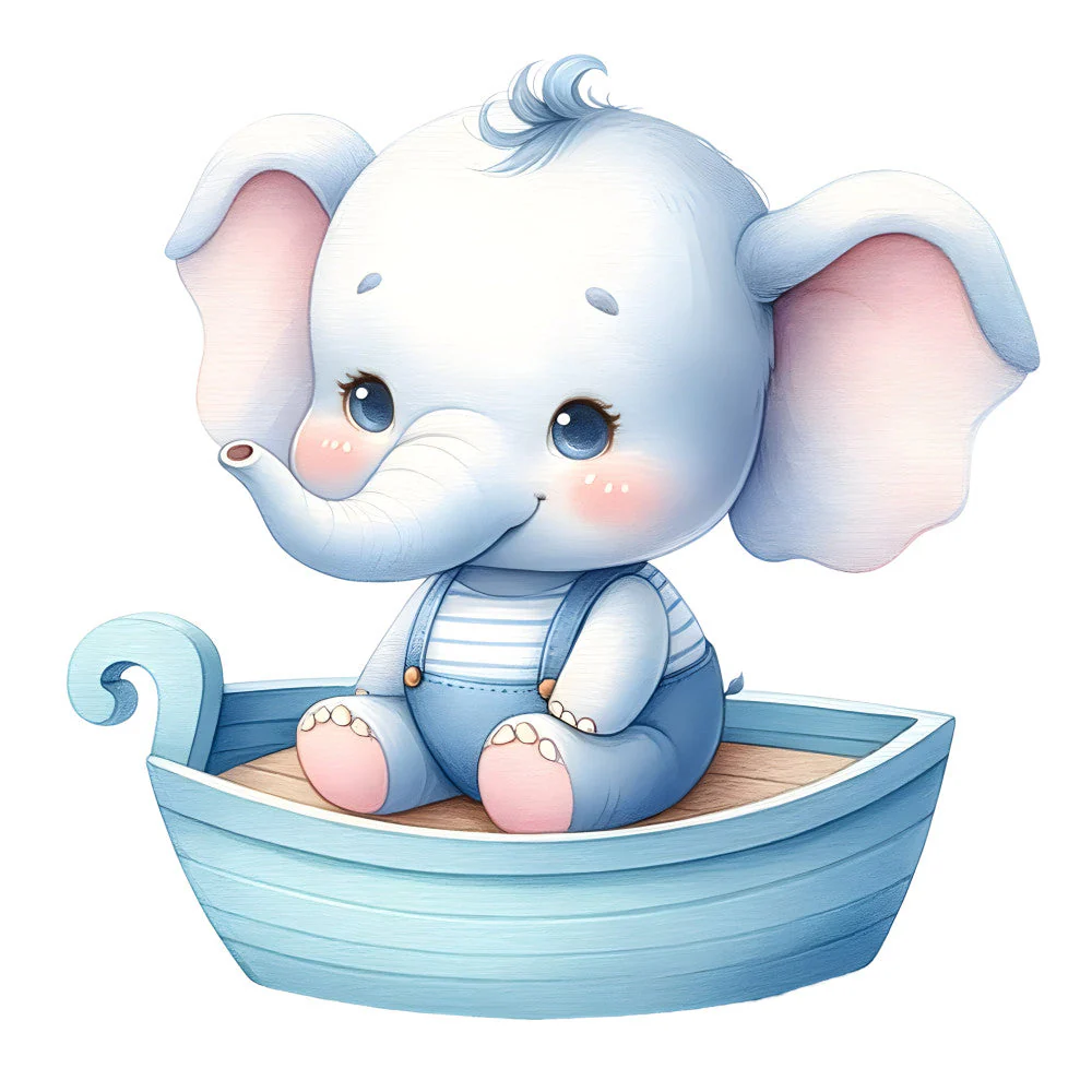Baby Boy Elephant Fabric Panel 2