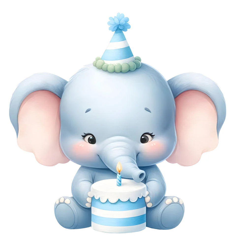 Baby Boy Elephant Fabric Panel 42