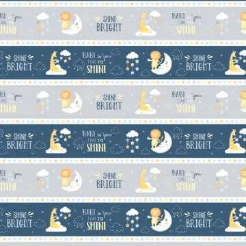 Baby's Adventure - Repeating Stripe 44" / 45" Fabric Per Yard