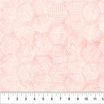 Banyan Pastel Coral Hexies Neutral Cotton 44"/45" Fabric Per Yard