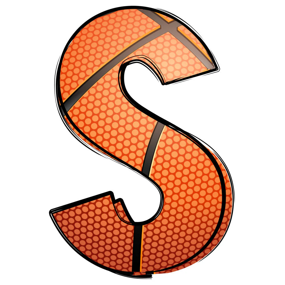 Basketball Doodles Alphabet Fabric Panel 35