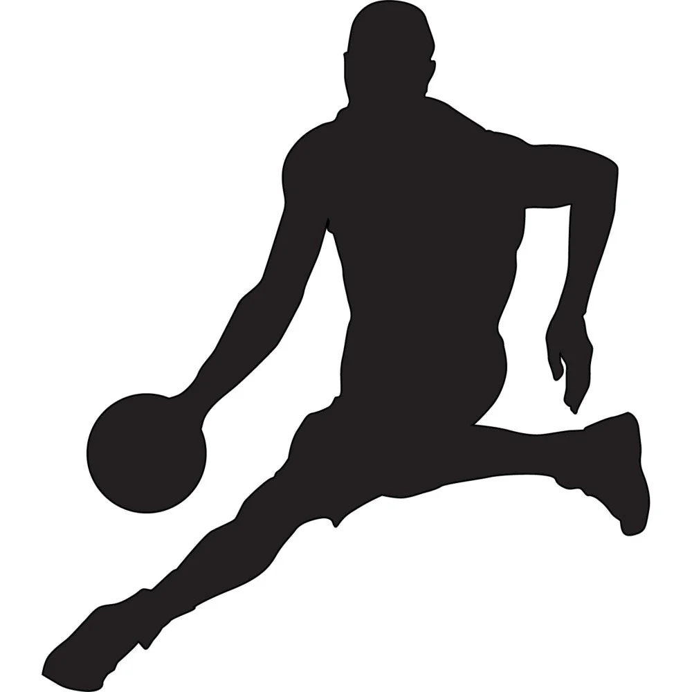 Basketball Player Silhouette Fabric Panel 1