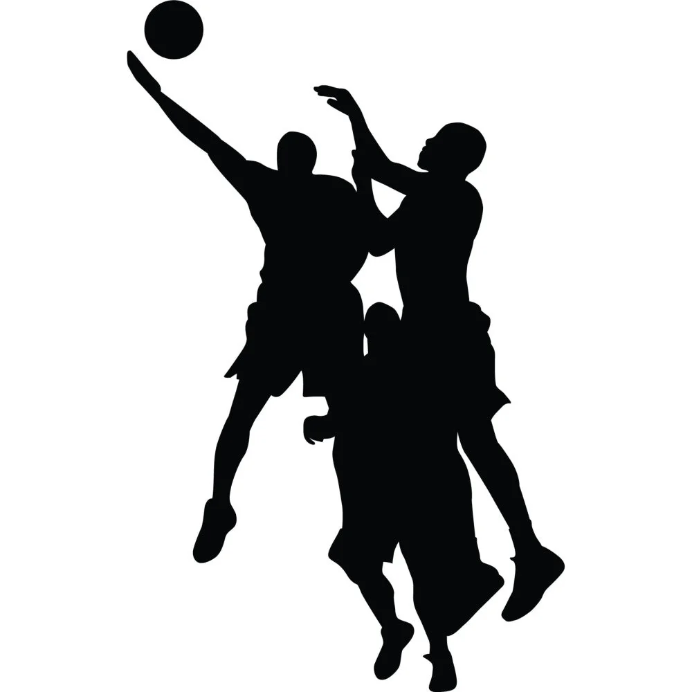 Basketball Player Silhouette Fabric Panel 10