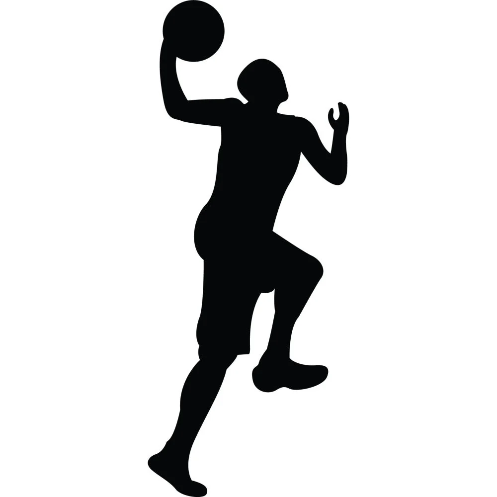 Basketball Player Silhouette Fabric Panel 17