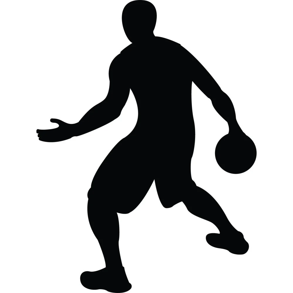 Basketball Player Silhouette Fabric Panel 19