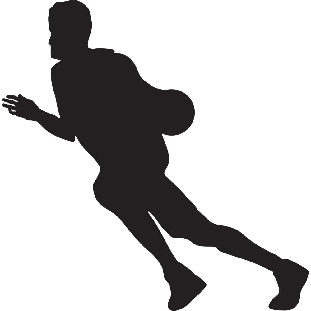 Basketball Player Silhouette Fabric Panel 6